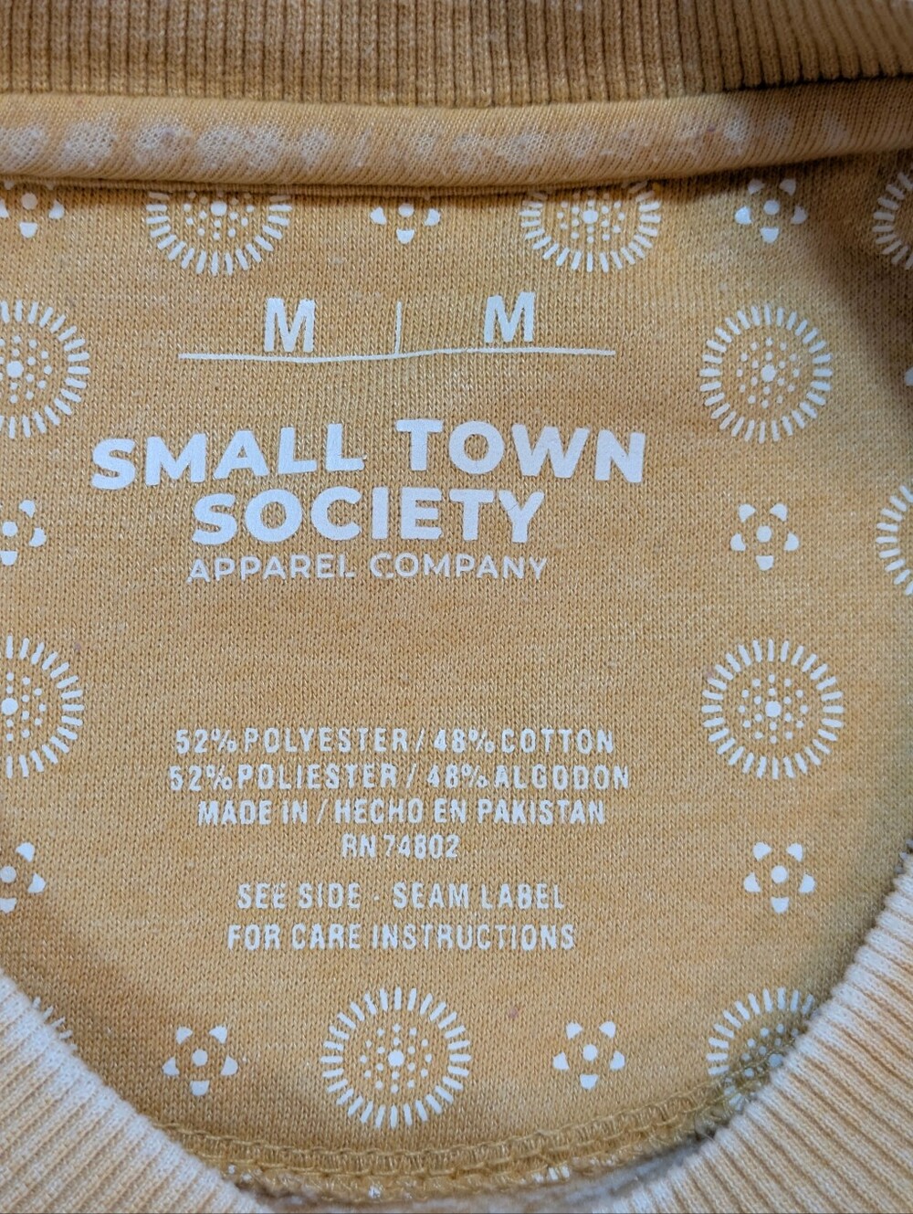 Small Town Society Love Like Jesus Acid Wash Gold Crewneck Sweatshirt Soft Sz M - Picture 8 of 9